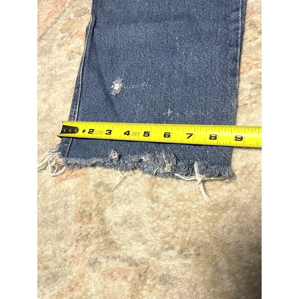 Reed Double Knot Jeans Womens 36x30 Blue Raw‎ Hem Cropped Western Work Wear - Picture 7 of 9